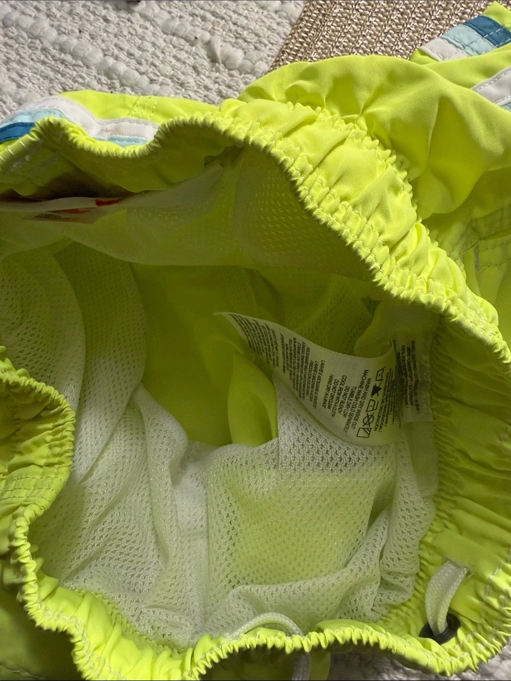 Sundek Boys Neon Yellow Swim Trunks Board Shorts Size 6 Mesh Lined Beach Pool